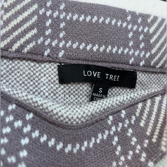 Love Tree purple long sleeve and skirt set plaid in purple and off white - Picture 5 of 5